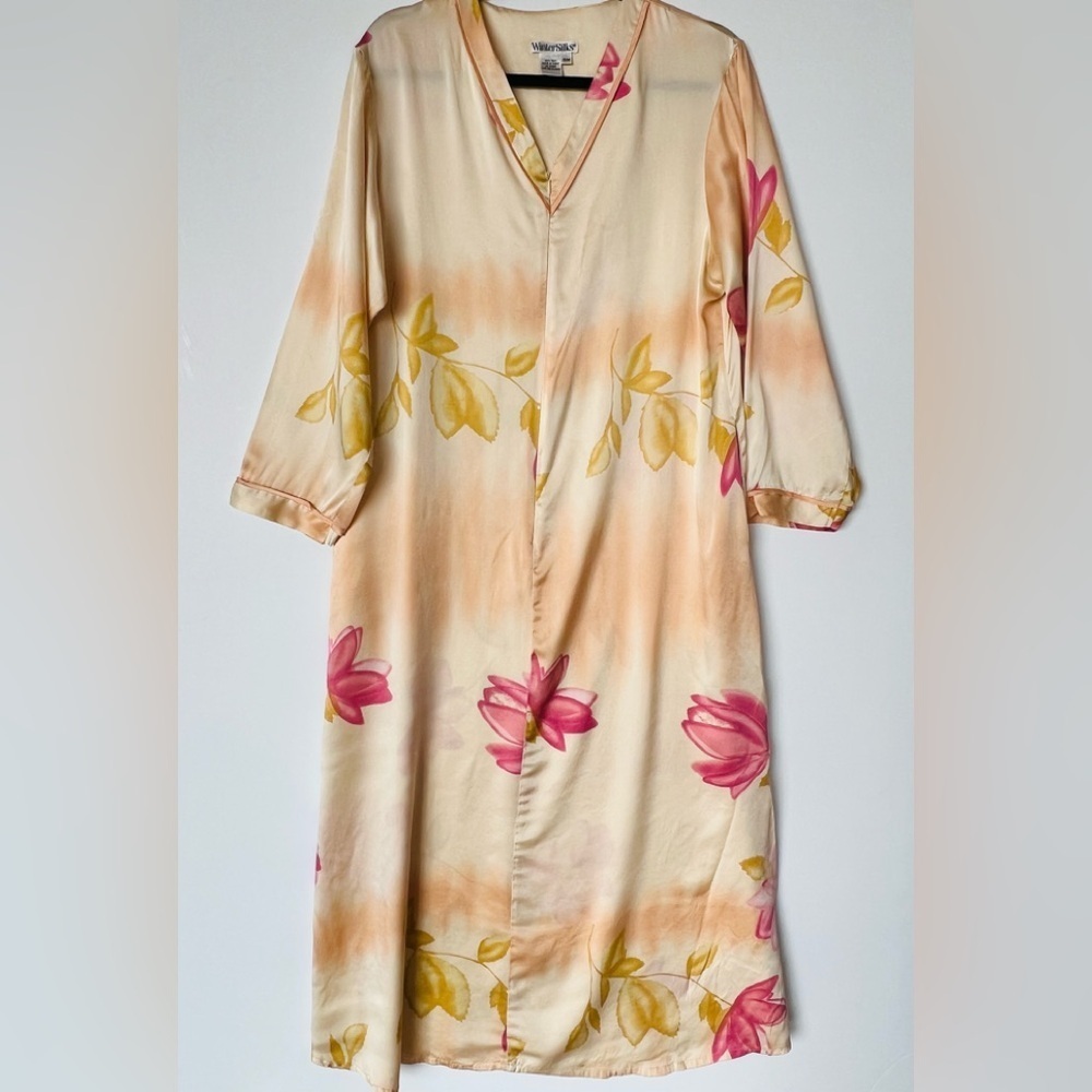WinterSilks 100% Silk Floral Maxi Gown